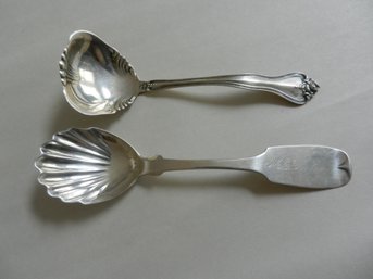 (D14)   Vintage 1 Sterling Silver And 1 Coin Silver Spoon