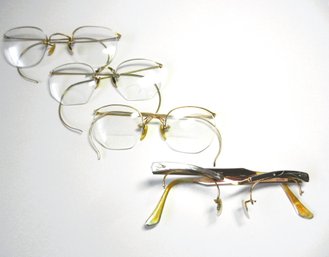 (E1) Vintage 4 Pairs Gold Fill Spectacles