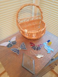 Collection Of Glass Sun Catchers In Basket
