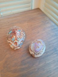 Pair Of Carved Shells