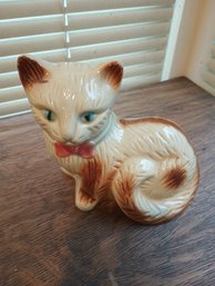 Vintage Pottery Cat Made In Brazil No Chips Cracks
