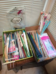 Large Lot Of Knitting And Crochet Needles