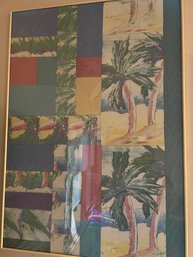 Patchwork Palms Peggy Corthouts Print