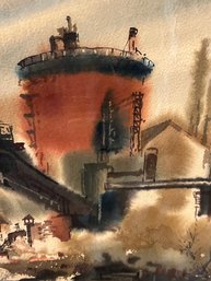 Original Watercolor Gasworks Jean E Dumas