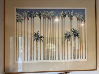 Original Woodblock Print Signed Damaged Frame