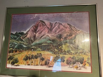 Unsigned Print Poster Mountains Wine Country Broken Glass