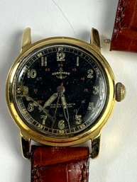 Vintage Normandie Military Watch 14k Gold Watch (one Lug Needs Repair, Won't Hold Band) 27.3