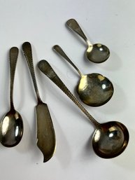 S Kirk & Son Sterling Silver Small Serving Pieces Spoons Caddy Spoon Ladel Butter Knife 6.6 Oz
