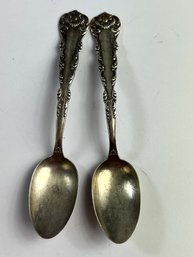Pair Of Antique Sterling Silver Desert Spoons Engraved 'Jessie'