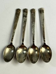 Set Of 4 800 Silver Teaspoons 38.1g