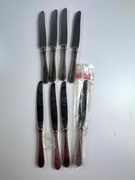 S Kirk & Son Sterling Silver Handle Dinner Knives X 8 (one New)