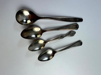 Mixed Lot Of Silverplate Spoons - Western Airlines, United, Longschamp, Washington Plaza