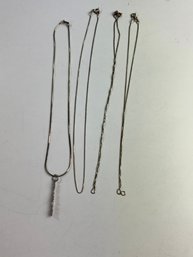 Sterling Silver Chains With Sister Pendant 12.2g