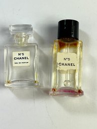 Pair Of Vintage Small Chanel 5 Perfume Bottles