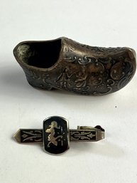 Unmarked Silver Shoe And Tie Pin 31.5g