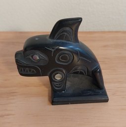 Haida Argillite Killer Whale (P-22)