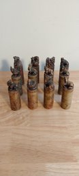 12 Antique Zodiac Chinese Carved Shoushan Seal Set (P88)