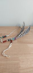 (3) Beaded Smudge Feathers/Prayer Sticks