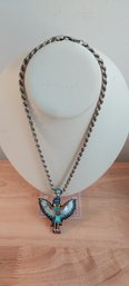 Zuni Eagle Man Pendant On Sterling Rope Chain (EDS2)