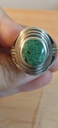 Sterling And Spider Turquoise Ring (EDS4)