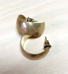 Vintage Sterling Silver Huggie Earrings   (DL2)