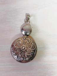 Vintage Sterling Silver Mexico Perfume/snuff Bottle Pendant  Signed TR-150   (DL10)