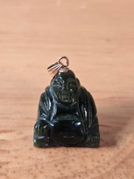 14K Yellow Gold And Jade Buddha Pendant (EL47)