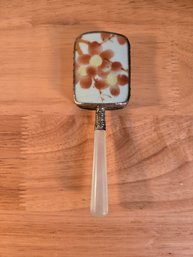 Vintage Chinese Porcelain Silver Plated Hand Mirror (EL55)