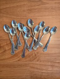 (12) Mema L Swedish Silver Demitasse Spoons (EL85)
