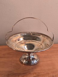 Antique Sterling Silver Schweitzer Basket Handled Candy Dish (EL86)