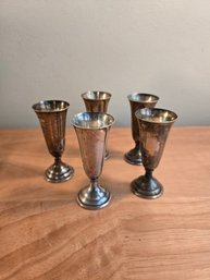(4) Randhal Sterling Silver Cordial Cups (EL89)