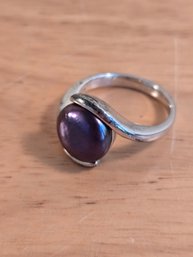 Sterling Silver & Purple Pearl Ring (ED96)