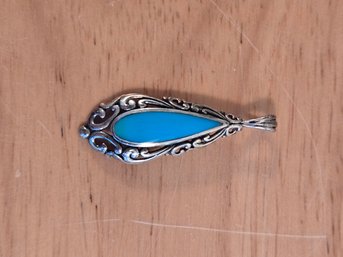 Sterling Silver And Turquoise Pendant (ED101)