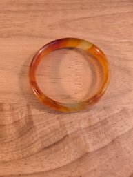 Orange Swirl Banded Agate Bangle (El107)