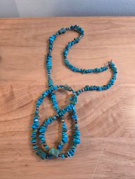Carolyn Pollack Vintage Relios Turquoise Nugget Necklace (ED118)