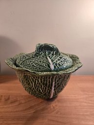 Green Majolica Cabbage Tureen (EL141)