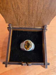 Men's Tourmaline And Topaz Ring (ED156)