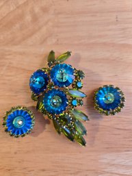 Vintage Oscar Charlin Brooch & Earrings (EL1)