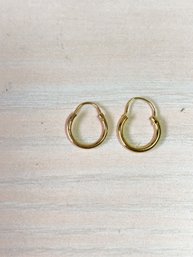 Vintage 14k Gold Unmarked Teeny Tiny Hoop Earrings   (DL21)