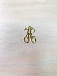 Vintage 14k Gold Initial H Pendant Charm   (DL32)