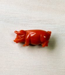 Antique Red Coral Piglet   (DL36)