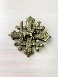 Vintage Silver 950 Heavy Jerusalem Cross Pendant/Brooch   (DL37)