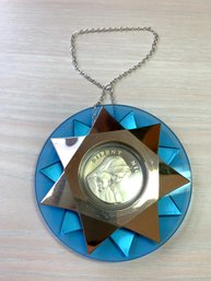 Vintage Sterling Silver Franklin Mint 1971 Blue Xmas Ornament   (DL38)