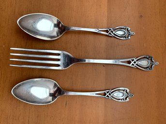 Vintage Sterling Silver RBL Lunt Dinner Fork And 2 Matching Spoons  (DL47)