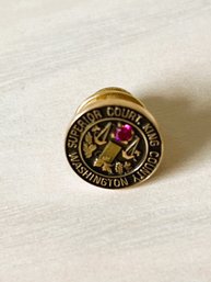 Vintage 10k Gold Superior Court King Co WA Ruby Pin  (DL56)