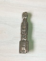 Vintage  Sterling Silver Totem Pole Brooch  (DL82)