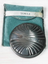 Vintage Sterling Silver BOEING Paris 1989 Towle Hand Mirror In Pouch  (DL84)