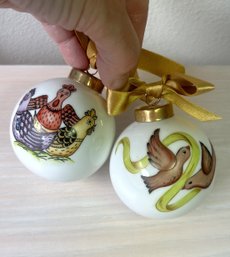 Vintage BOEING Hand Painted Porcelain Christmas Ornaments  (DL85)
