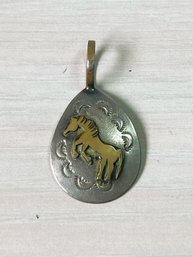 Vintage Sterling Silver And 1/20 12k Prancing Horse Pendant  (DL86)