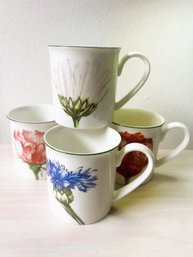 Vintage Villeroy & Boch China Flora 4 Mugs    (DL90)